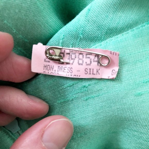 Vintage Mod Minty Green Mini Shift Dress 50s / 60s - Picture 5 of 7